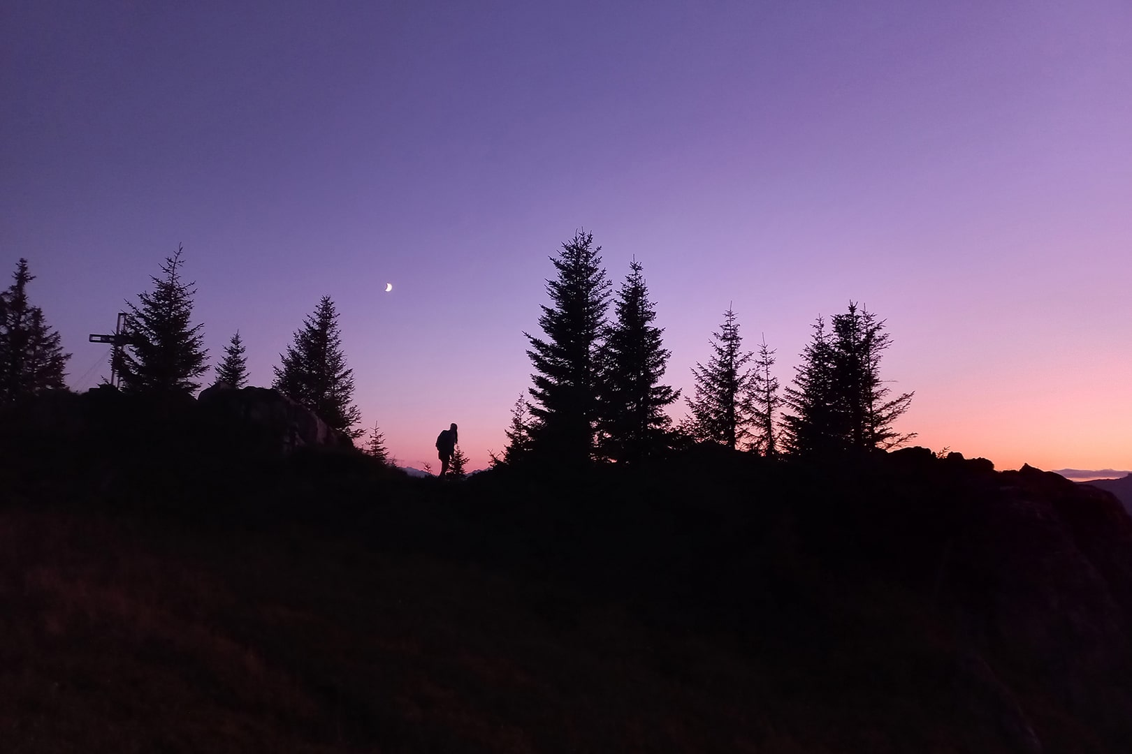 Sonnenuntergang in Großarl mit Blick auf die Berge
